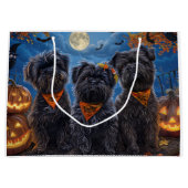 Affenpinscher Halloween Spooky Groot Cadeauzakje (Voorkant)