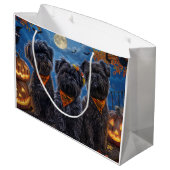 Affenpinscher Halloween Spooky Groot Cadeauzakje (Achterkant Gekanteld)