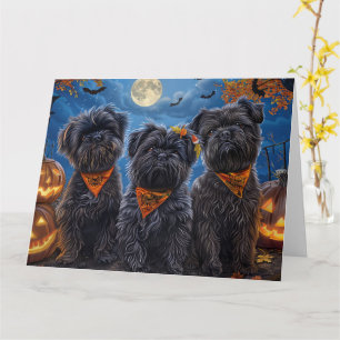 Affenpinscher Halloween Spooky Kaart