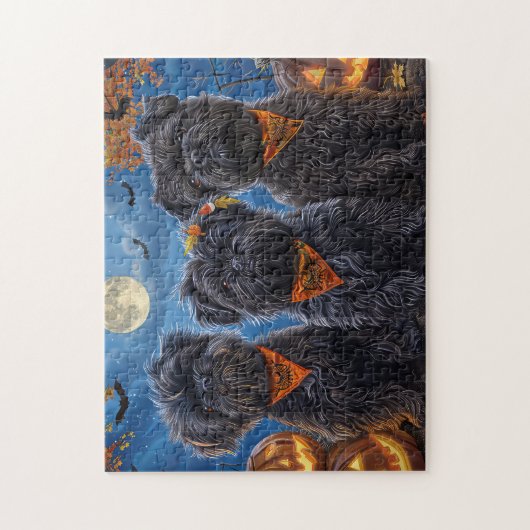 Affenpinscher Halloween Spooky Legpuzzel (Verticaal)