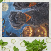 Affenpinscher Halloween Spooky Theedoek (Gevouwen)