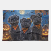 Affenpinscher Halloween Spooky Theedoek (Horizontaal)