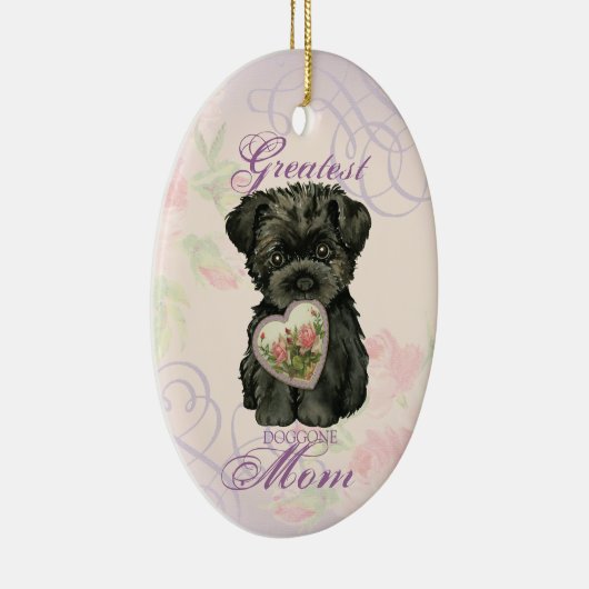 Affenpinscher Heart Mam Keramisch Ornament (Rechts)