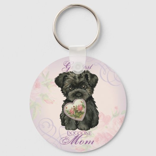 Affenpinscher Heart mama Sleutelhanger (Voorkant)