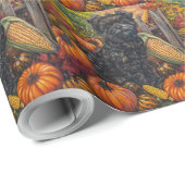 Affenpinscher Herfst Oogst Thanksgiving Hond Cadeaupapier (Rol Hoek)