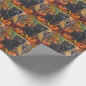 Affenpinscher Herfst Oogst Thanksgiving Hond Cadeaupapier (Hoek)