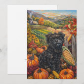 Affenpinscher Herfst Oogst Thanksgiving Hond Feestdagenkaart (Voorkant / Achterkant)