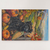 Affenpinscher Herfst Oogst Thanksgiving Hond Legpuzzel (Horizontaal)
