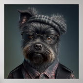 Affenpinscher Hipster Dog Poster (Voorkant)