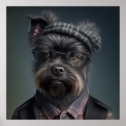 Affenpinscher Hipster Dog Poster (Voorkant)