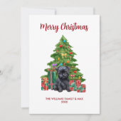 Affenpinscher Hond Familie Kerstmis Feestdagenkaart (Voorkant)