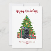 Affenpinscher Hond Familie Kerstmis Feestdagenkaart (Voorkant)