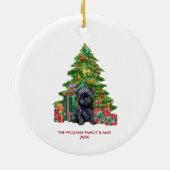 Affenpinscher hond gepersonaliseerde kerst keramisch ornament (Achterkant)