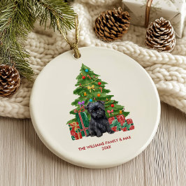 Affenpinscher hond gepersonaliseerde kerst keramisch ornament
