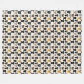 Affenpinscher Hond Gezichten Collage Patroon Fleece Deken (Voorkant (Horizontaal))