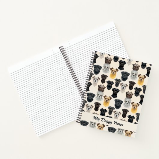 Affenpinscher Hond Gezichten Collage Patroon Notitieboek (Binnen)