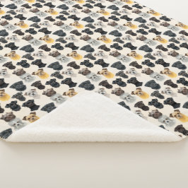 Affenpinscher Hond Gezichten Collage Patroon Sherpa Deken