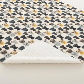 Affenpinscher Hond Gezichten Collage Patroon Sherpa Deken