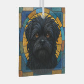 Affenpinscher Hond "Glas in lood" Glas Ornament (Voorkant Rechts)
