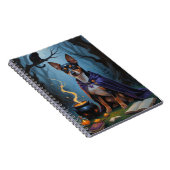 Affenpinscher hond grillige Halloween schilderij Notitieboek (Rechterzijde)