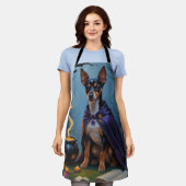 Affenpinscher hond grillige Halloween schilderij Schort (Gedragen)