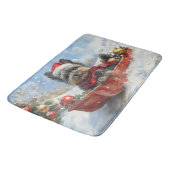 Affenpinscher Hond in Sledge Laat het Sneeuw Kerst Badmat (Gekanteld)