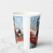 Affenpinscher Hond in Sledge Laat het Sneeuw Kerst Papieren Bekers (Rechts)