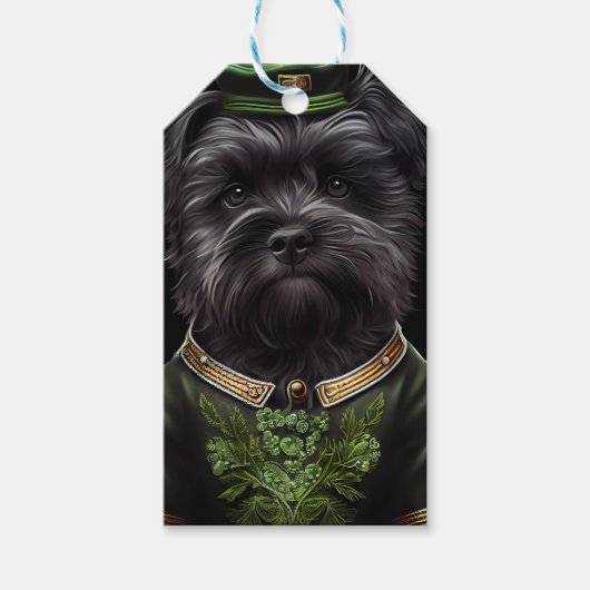 Affenpinscher-hond in St. Patrick's Day Dress Cadeaulabel (Voorkant)