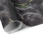 Affenpinscher-hond in St. Patrick's Day Dress Cadeaupapier (Rol Hoek)