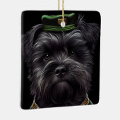 Affenpinscher-hond in St. Patrick's Day Dress Keramisch Ornament (Rechts)
