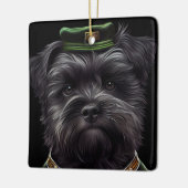 Affenpinscher-hond in St. Patrick's Day Dress Keramisch Ornament (Links)