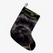 Affenpinscher-hond in St. Patrick's Day Dress Kleine Kerstsok (Voorkant (Hangend))
