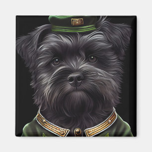 Affenpinscher-hond in St. Patrick's Day Dress Magneet