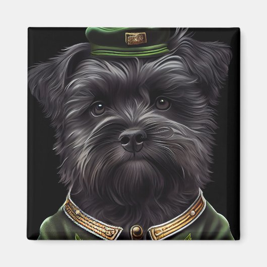 Affenpinscher-hond in St. Patrick's Day Dress Magneet (Voorkant)