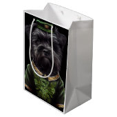 Affenpinscher-hond in St. Patrick's Day Dress Medium Cadeauzakje (Achterkant Gekanteld)