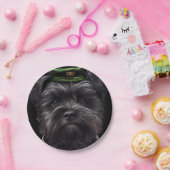 Affenpinscher-hond in St. Patrick's Day Dress Papieren Bordje (Feest)