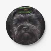 Affenpinscher-hond in St. Patrick's Day Dress Papieren Bordje (Voorkant)