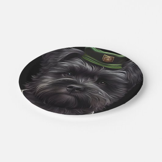 Affenpinscher-hond in St. Patrick's Day Dress Papieren Bordje (Gekanteld)