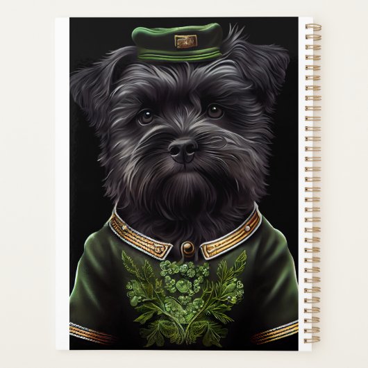 Affenpinscher-hond in St. Patrick's Day Dress Planner (Achterkant)