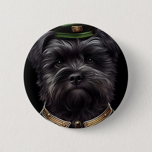 Affenpinscher-hond in St. Patrick's Day Dress Ronde Button 5,7 Cm (Voorkant)