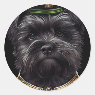 Affenpinscher-hond in St. Patrick's Day Dress Ronde Sticker