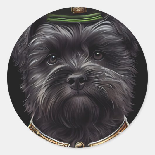 Affenpinscher-hond in St. Patrick's Day Dress Ronde Sticker (Voorkant)