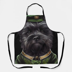 Affenpinscher-hond in St. Patrick's Day Dress Schort