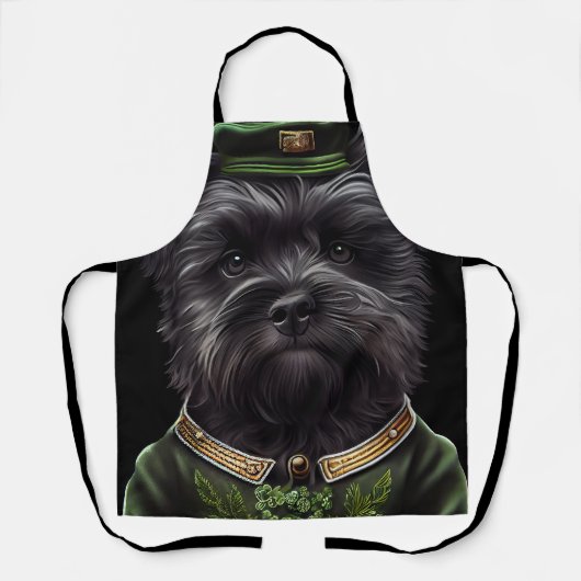 Affenpinscher-hond in St. Patrick's Day Dress Schort (Voorkant)