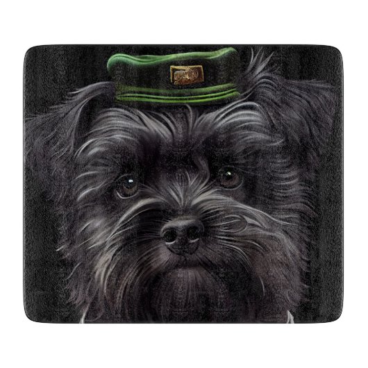Affenpinscher-hond in St. Patrick's Day Dress Snijplank (Voorkant)