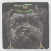 Affenpinscher-hond in St. Patrick's Day Dress Stenen Onderzetter (Voorkant)