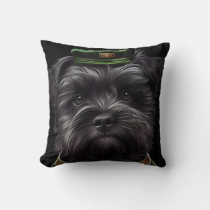Affenpinscher hond in St. Patrick's Day jurk Kussen