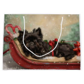Affenpinscher Hond Kerst Feestelijk Groot Cadeauzakje (Voorkant)