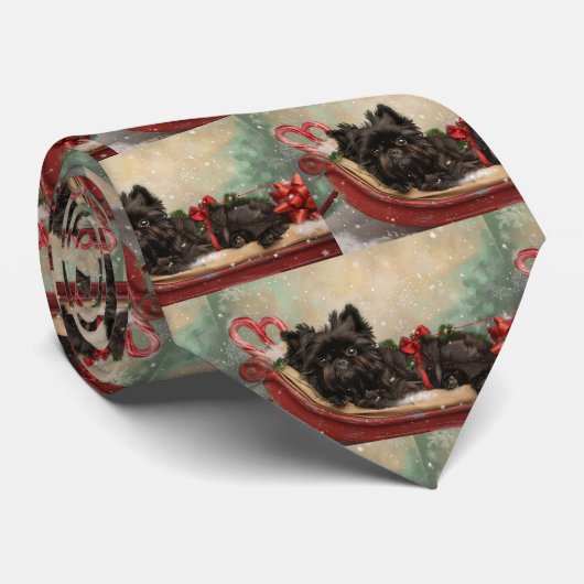 Affenpinscher Hond Kerst Feestelijk Stropdas (Opgerold)