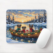 Affenpinscher-hond Kerstboot Vakantie Muismat (Met muis)